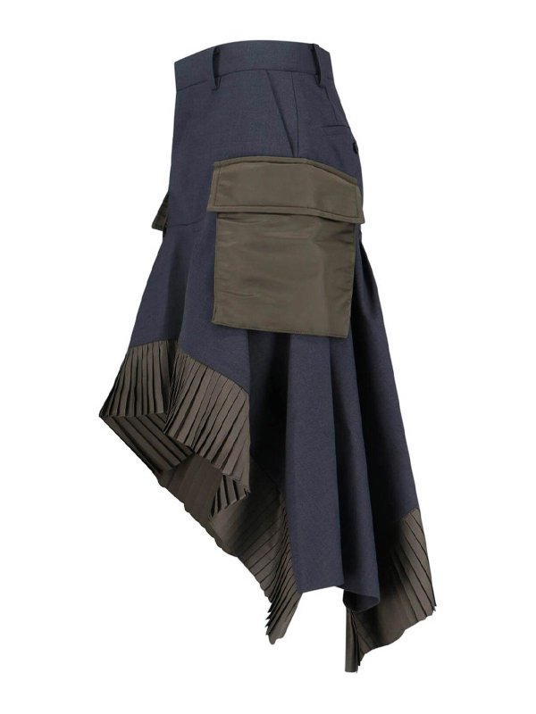 The Best Shops Sacai: Knielange und Midi Röcke - Midirock - Grau