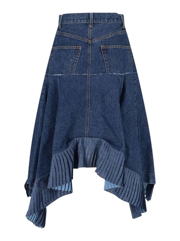 Sacai: gonne al ginocchio  e longuette online - Gonna midi in denim