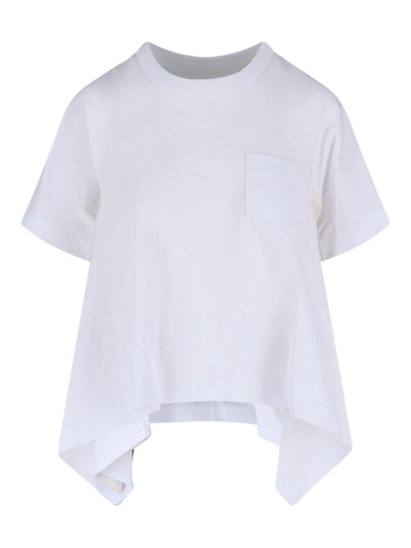 Sacai: T-shirts - T-Shirt - Weiß