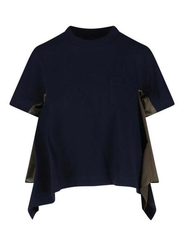 Sacai: T-shirts - T-Shirt - Blau