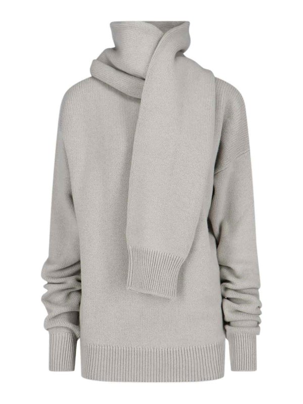 CALVIN KLEIN: Strickpullover mit Rundhalsausschnitt - Rundhalspullover - Grau