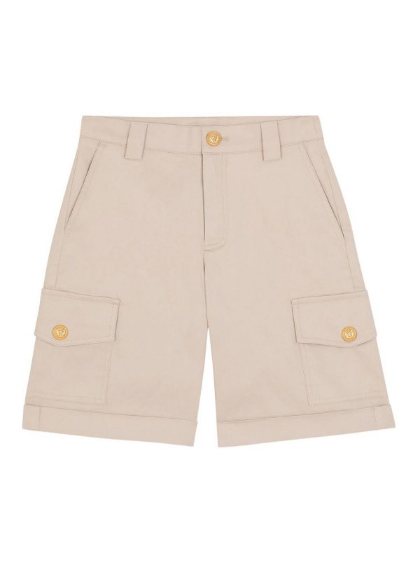 Balmain: pantaloni shorts - Bermuda Cargo Beige