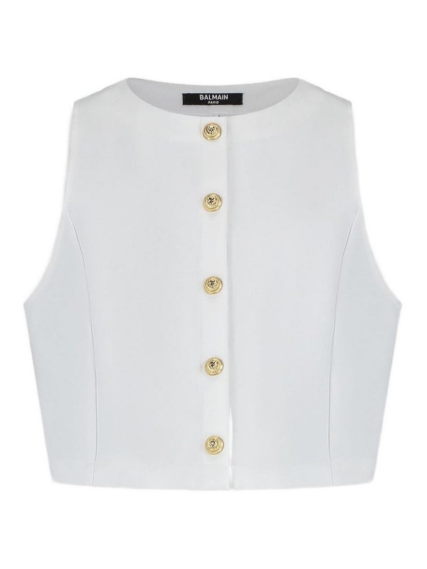 Balmain: トップス＆タンクトップ - トップ/タンクトップ - 白