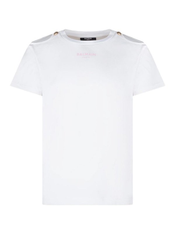 Balmain: T-shirts - T-Shirt - Weiß