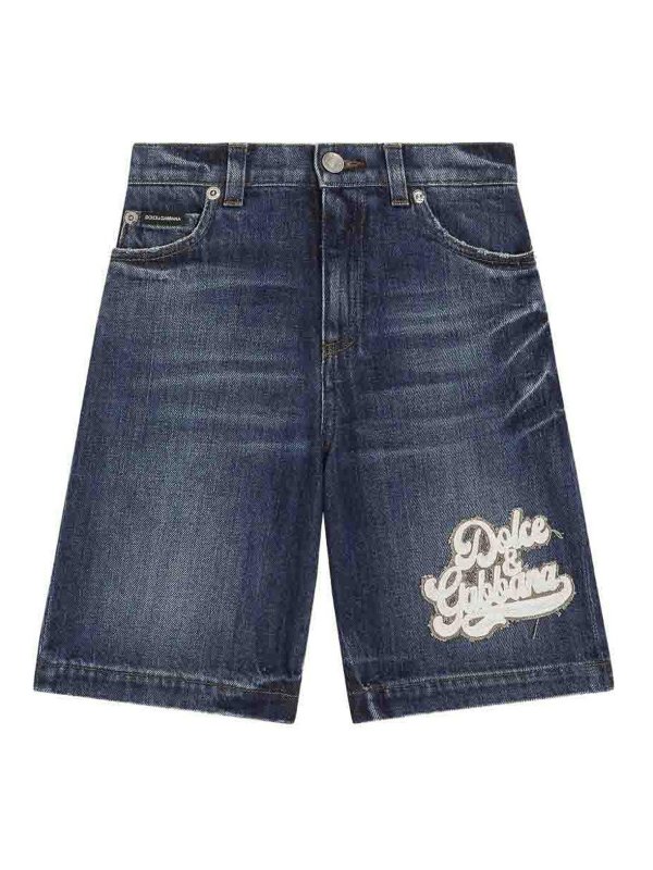 Dolce & Gabbana Jr: トラウザーショーツ - ショートパンツ - ブルー