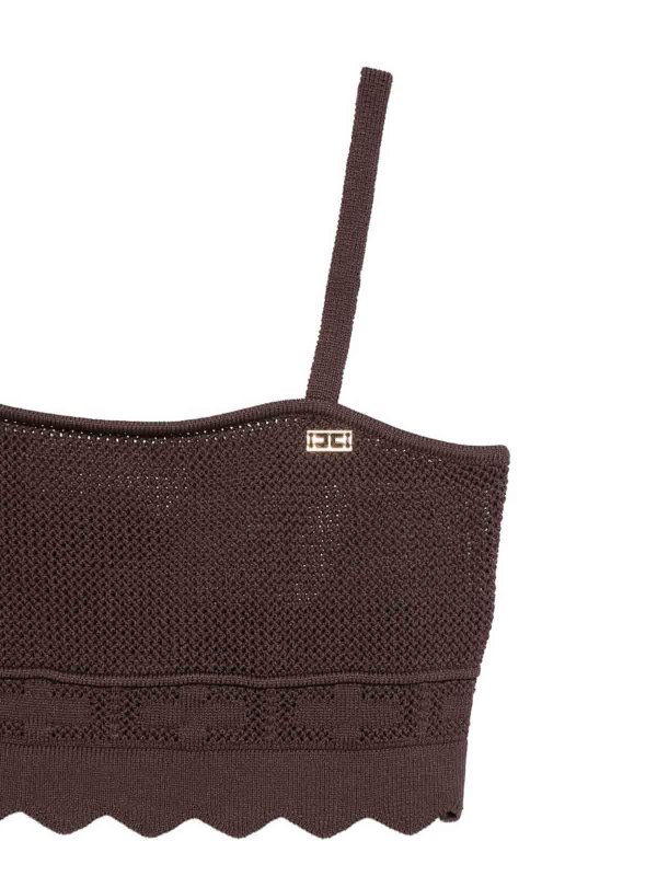 The Best Shops ELISABETTA FRANCHI: トップス＆タンクトップ - トップ/タンクトップ - ブラウン