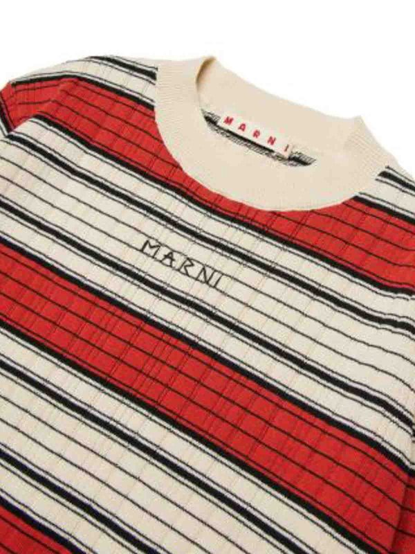 The Best Shops Marni: Strickpullover mit Rundhalsausschnitt - Rundhalspullover - Creme