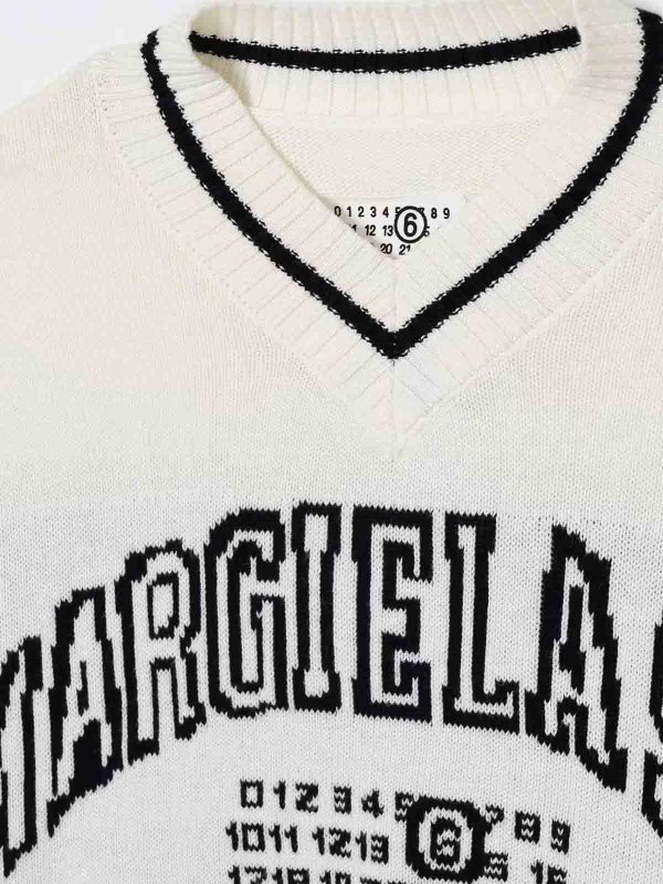 The Best Shops MM6 MAISON MARGIELA: crew necks - Pullover with logo