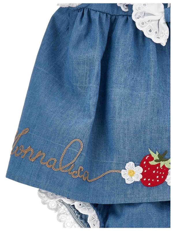 膝丈ドレス - ブルー shop online: MONNALISA