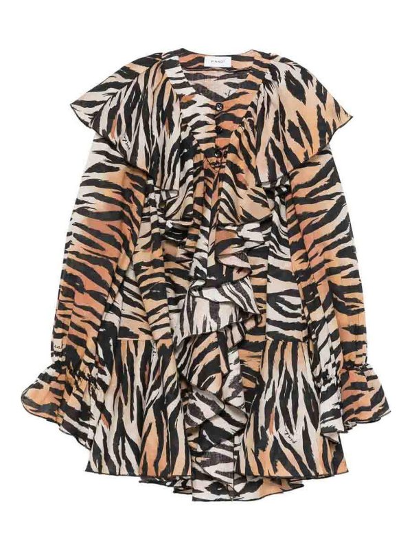 Pinko: ニーレングスドレス - 膝丈ドレス - ブラウン