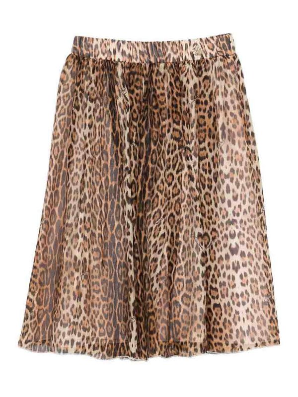 ROBERTO CAVALLI: ニーレングススカート＆ミディ丈 - 膝丈/ミディスカート - ブラウン