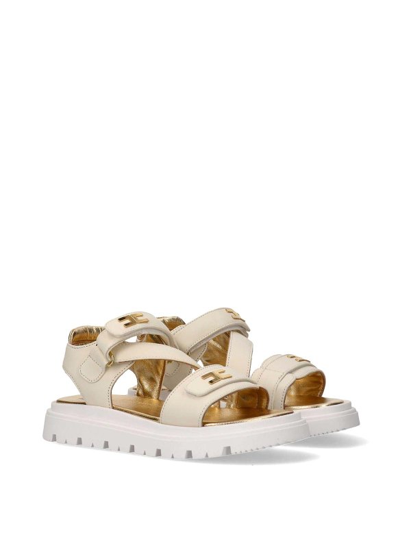 ELISABETTA FRANCHI: サンダル - サンダル - クリーム