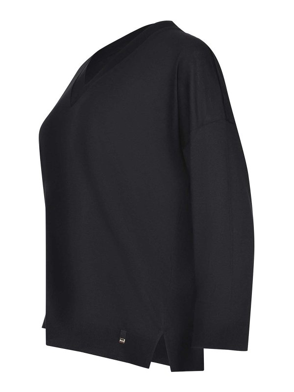 HERNO: Strickpullover mit Rundhalsausschnitt online - Rundhalspullover - Schwarz