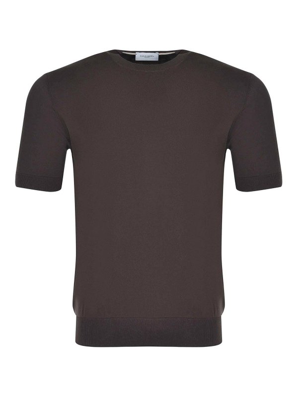 Paolo Pecora: クルーネック - クルーネック - ダークブラウン