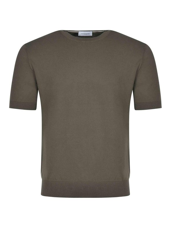 Paolo Pecora: クルーネック - クルーネック - ダークグリーン