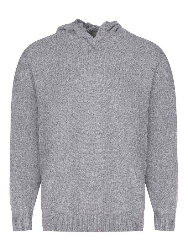 AMARANTO: Strickpullover mit Rundhalsausschnitt - Rundhalspullover - Grau