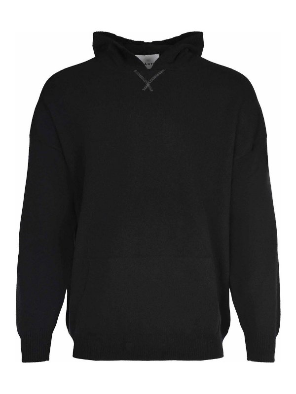 AMARANTO: Strickpullover mit Rundhalsausschnitt - Rundhalspullover - Schwarz