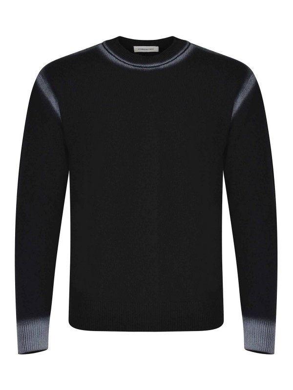 ATOMOFACTORY: Suéteres con cuello pico - Suéter Cuello Redondo - Negro