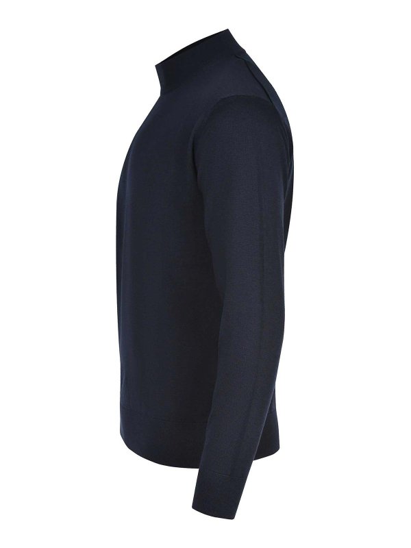 Paolo Pecora: Strickpullover mit Rundhalsausschnitt online - Rundhalspullover - Blau