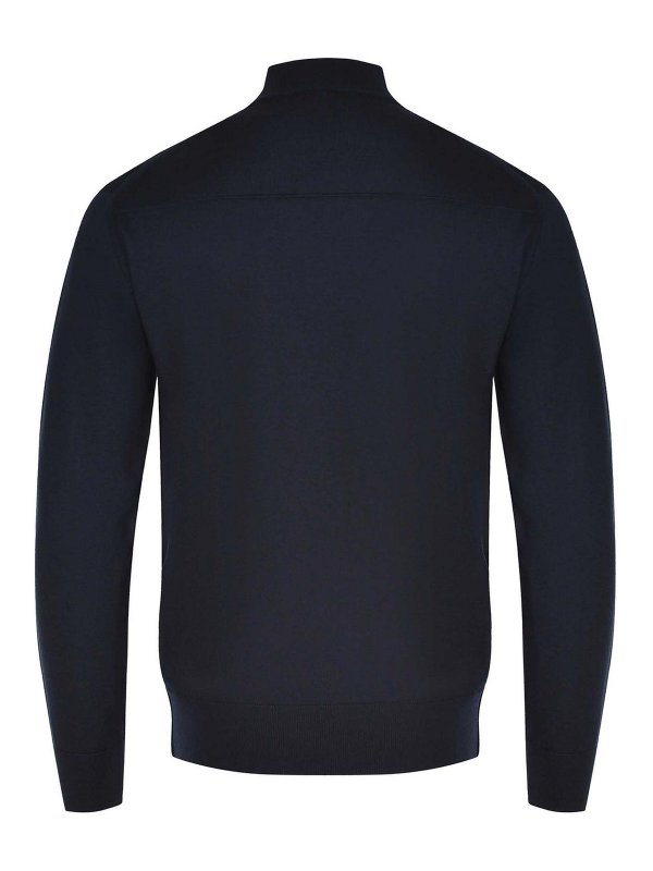 The Best Shops Paolo Pecora: Strickpullover mit Rundhalsausschnitt - Rundhalspullover - Blau