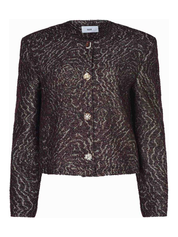 SOLOTRE: Strickpullover mit Rundhalsausschnitt - Rundhalspullover - Rot