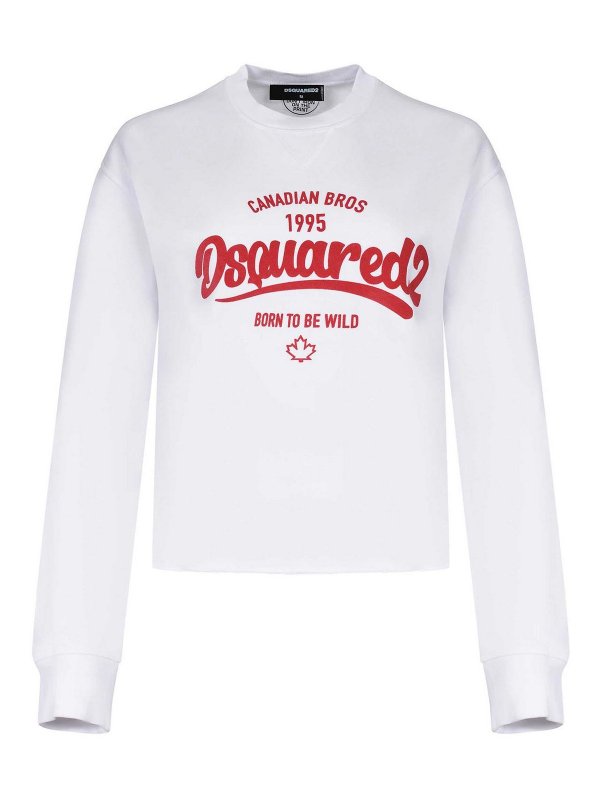 DSQUARED2: Sweatshirts & Pulls - Sweat-Shirts - Blanc