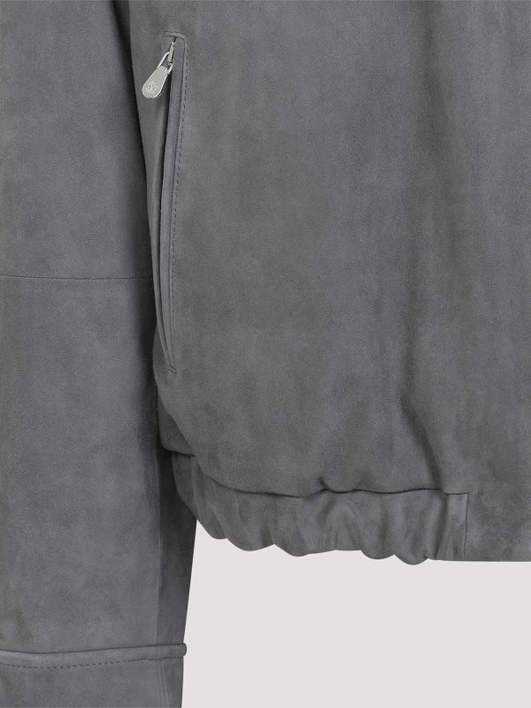 The Best Shops BRUNELLO CUCINELLI: レザージャケット - レザージャケット - グレー