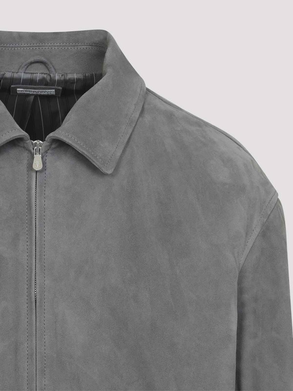 レザージャケット - グレー shop online: BRUNELLO CUCINELLI