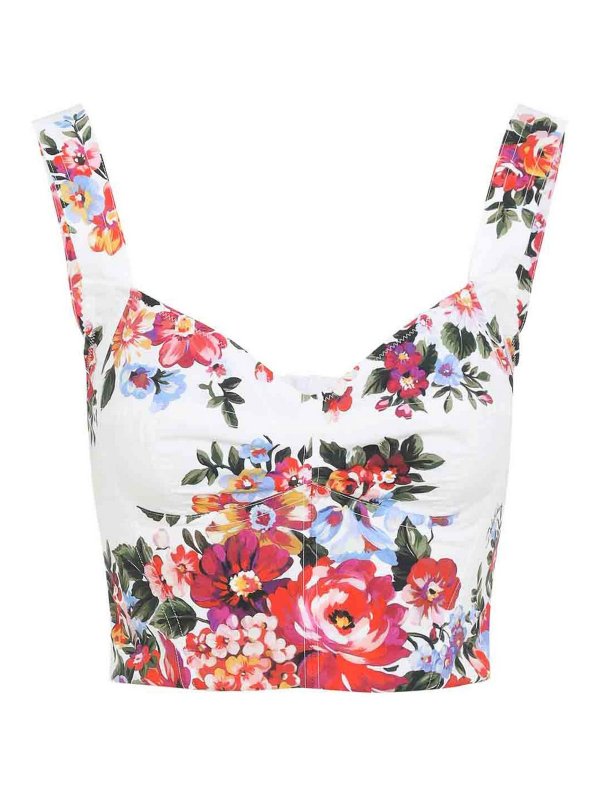 DOLCE & GABBANA: Tops y camisetas sin mangas - Top - Blanco