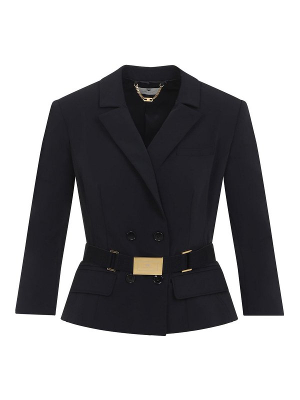 ELISABETTA FRANCHI: ダウン・ハイテクジャケット - ダウンジャケット - 黒