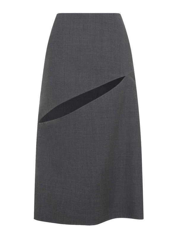 JIL SANDER: Knielange und Midi Röcke - Midirock - Grau