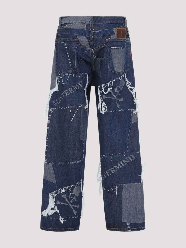 MASTERMIND WORLD: straight leg jeans online - Patchwork Jeans