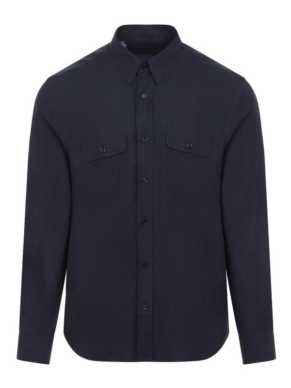 RALPH LAUREN: シャツ - シャツ - ダークブルー