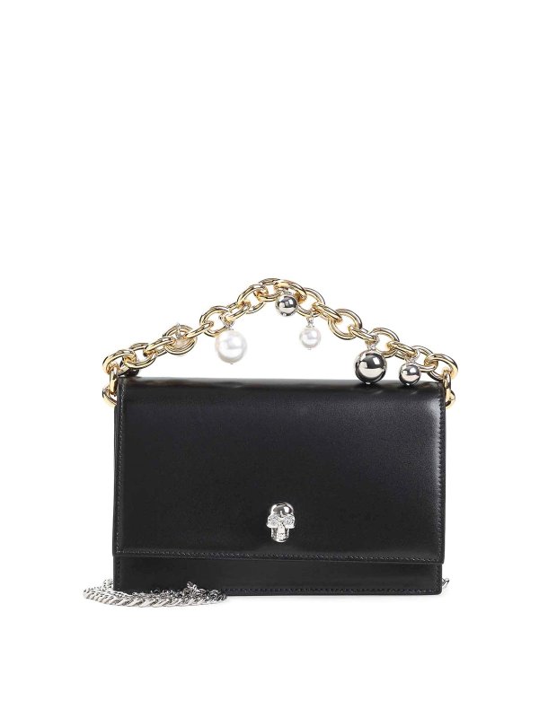 ALEXANDER MCQUEEN: クラッチバッグ - クラッチバッグ - 黒