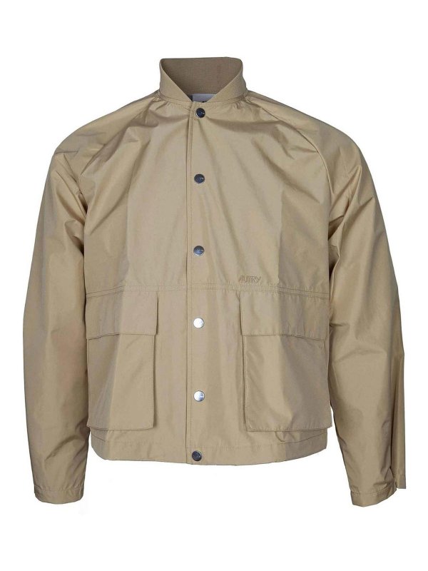 AUTRY: casual jackets - Biscuit colored nylon jacket