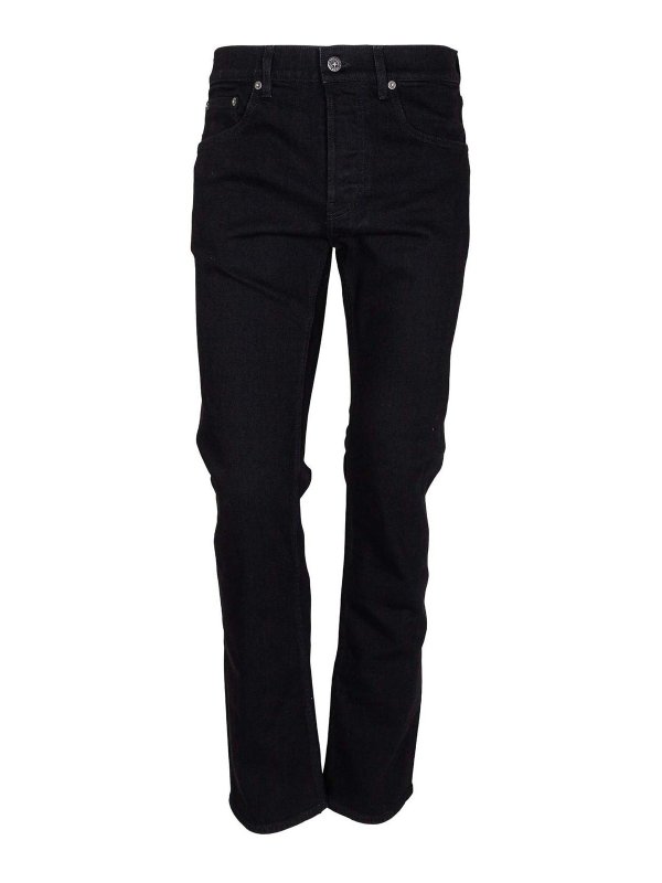 GOLDEN GOOSE: jeans dritti, a sigaretta - Jeans Patrick Pant In Denim Colore Nero
