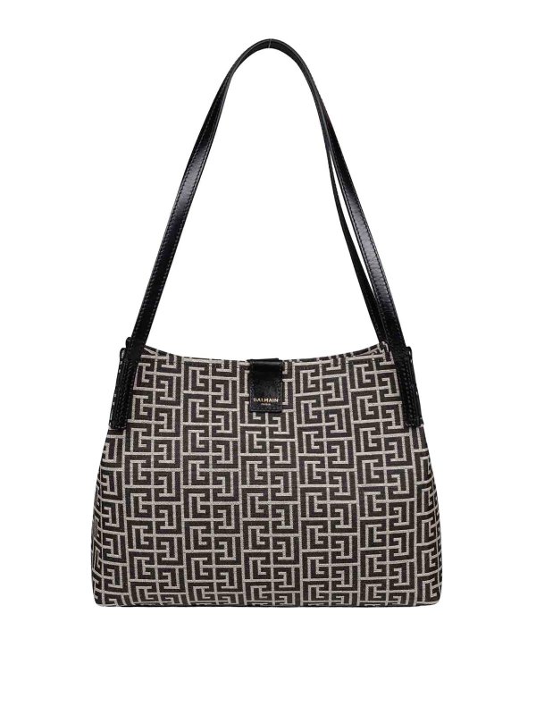 Balmain: Handtaschen - Shopper - Creme