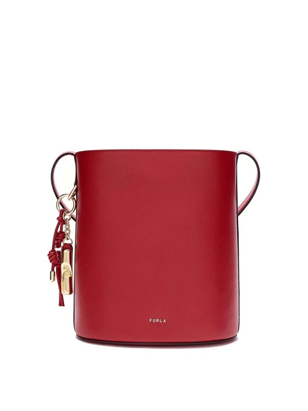 FURLA: Bucket bags - Roxie S Bucket Bag In Red Leather