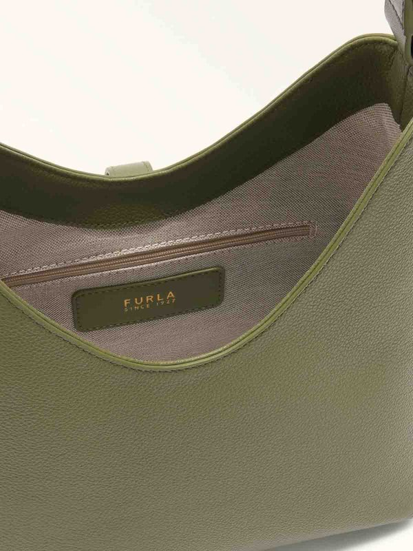 The Best Shops FURLA: shoulder bags - Goccia S Hobo Bag In Avocado Green Leather