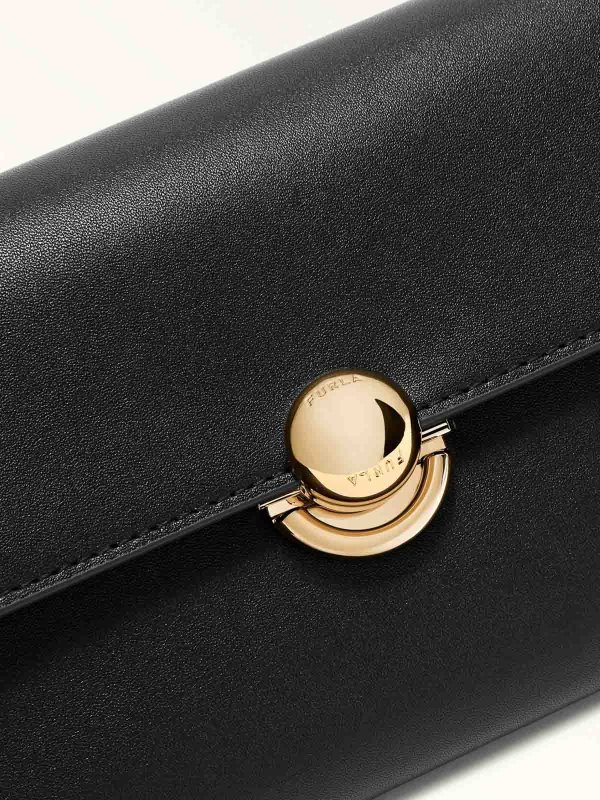 FURLA: borse a spalla online - Borsa A Tracolla Sfera In Pelle Colore Nero