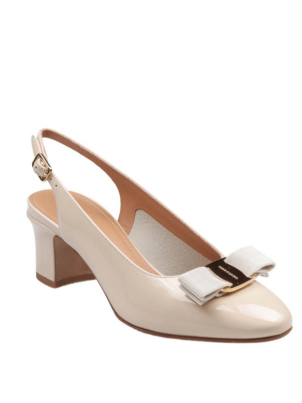 FERRAGAMO: sandals online - Vetty 55 Slingback In Mascarpone Color Naplak