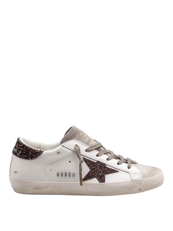 GOLDEN GOOSE: sneakers - Sneakers Super Star In Pelle E Camoscio