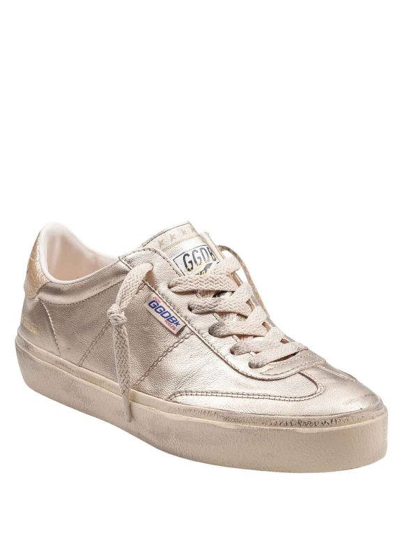 GOLDEN GOOSE: sneakers online - Soul Star In Pelle Laminata Colore Platino