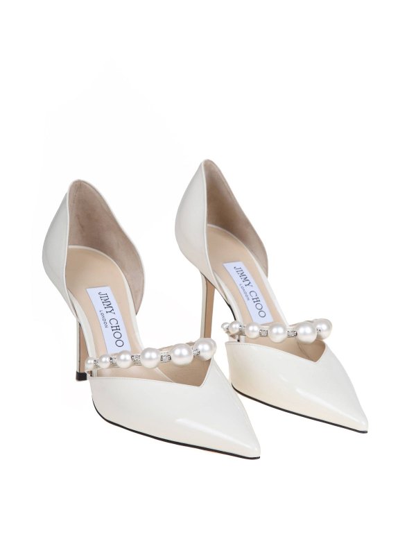 JIMMY CHOO: court shoes online - Aurelie 85 Patent Leather Pumps