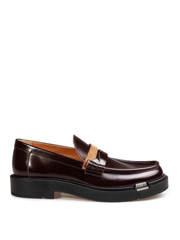Maison Margiela: Loafers & Slippers - Wine-coloured brushed leather moccasins