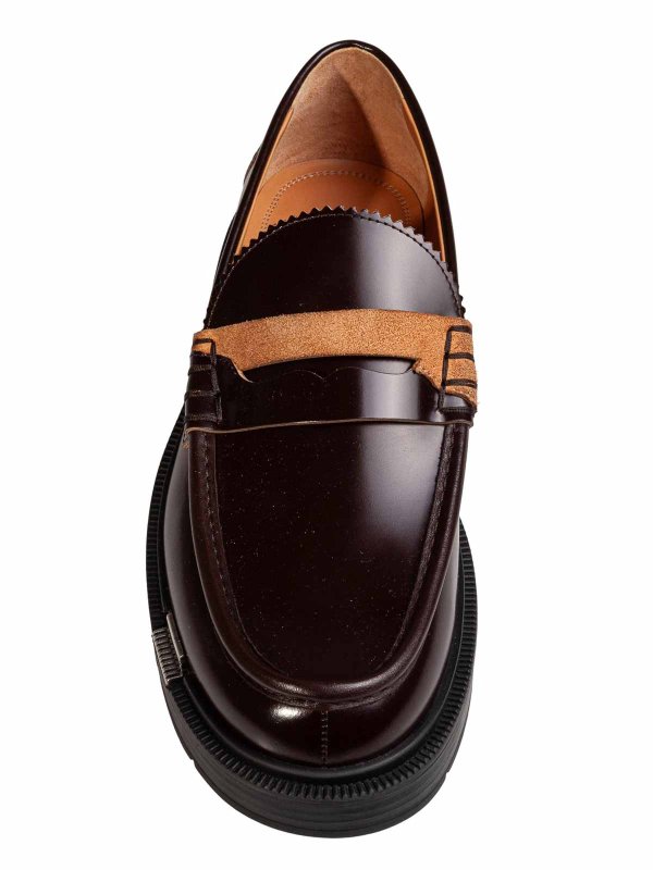 Wine-coloured brushed leather moccasins Replica 
online: Maison Margiela