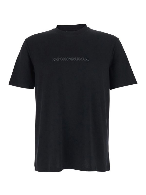 EMPORIO ARMANI: t-shirts - Logo Cotton T-Shirt