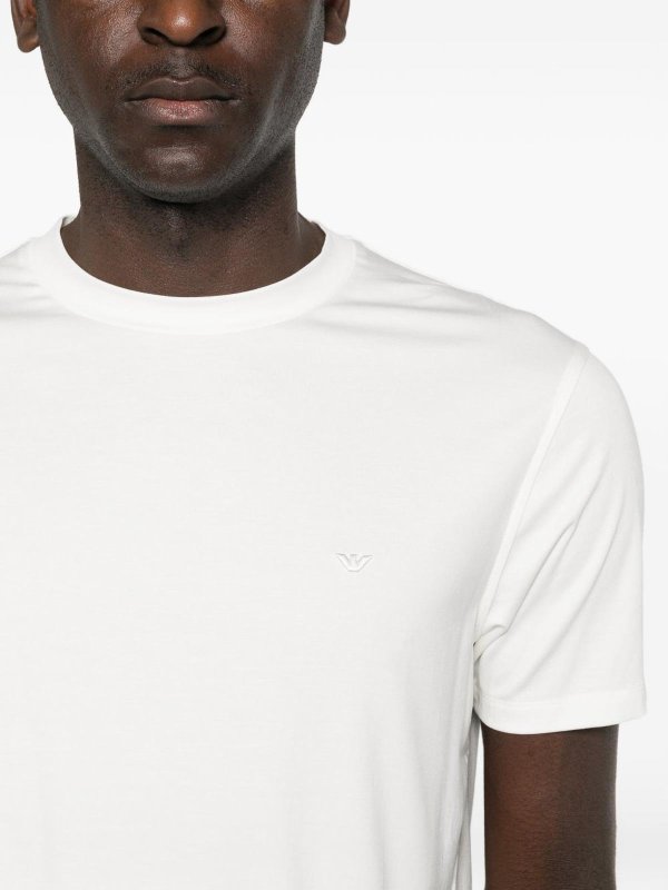 EMPORIO ARMANI: t-shirt online - T-shirt in misto modal e seta