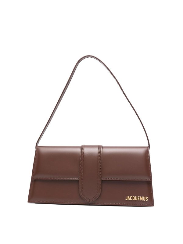 JACQUEMUS: borse a spalla - Borsa a tracolla lunga in pelle Le Bambino
