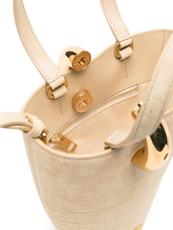 JACQUEMUS: Bucket bags online - Le Petit Bambola Leather Bucket Bag